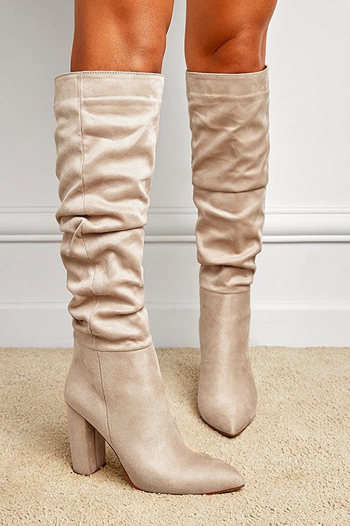 Heididress Pointed Toe Chunky Block High Boots