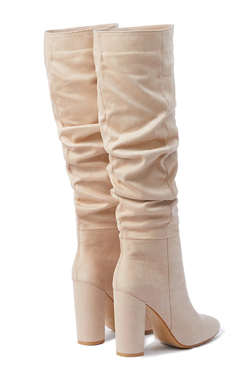 Heididress Pointed Toe Chunky Block High Boots