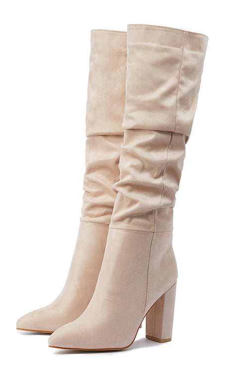 Heididress Pointed Toe Chunky Block High Boots