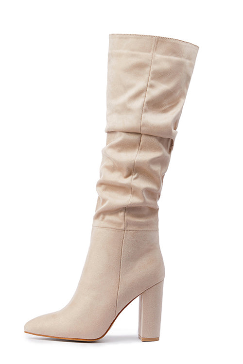 Heididress Pointed Toe Chunky Block High Boots